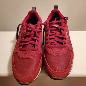 (USED/EXCELLENT CONDITION) Men's Puma R78 Lux Sneakers; Red; Sz. 9